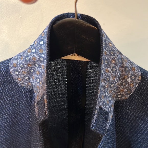 Italian High Quality Fine Blue Blazer for Men - Sartoria Latorre - Picture 12 of 14